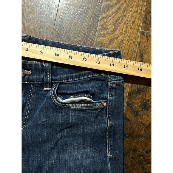 White House Black Market Mid Rise Boot Leg Boot Cut Jeans Blanc 4R - Picture 3 of 7